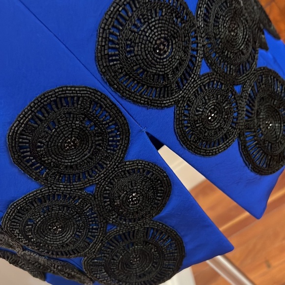 Jason Wu Royal Blue 100% silk dress with decorative embroidery around bottom - Picture 7 of 11